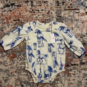 Pink Chicken blue horse bubble NWT